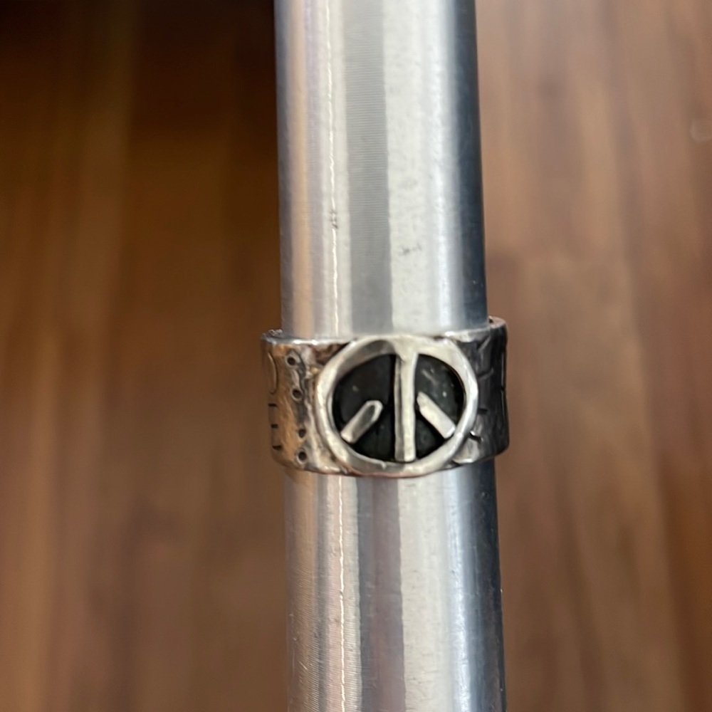 Cute Sterling Silver “Peace and Love” handmade Ring.
